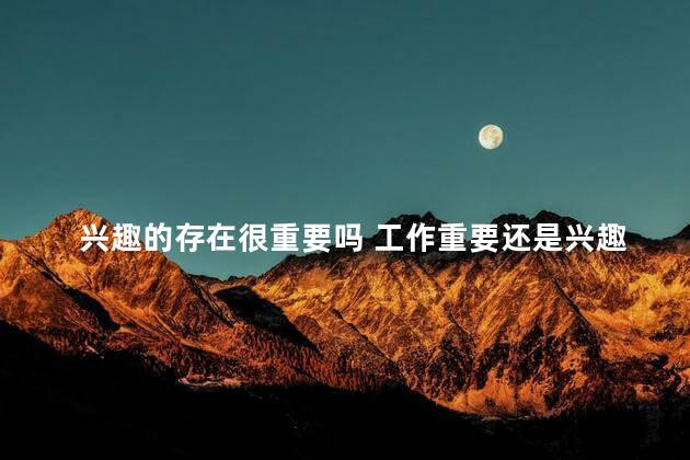 兴趣的存在很重要吗 工作重要还是兴趣重要